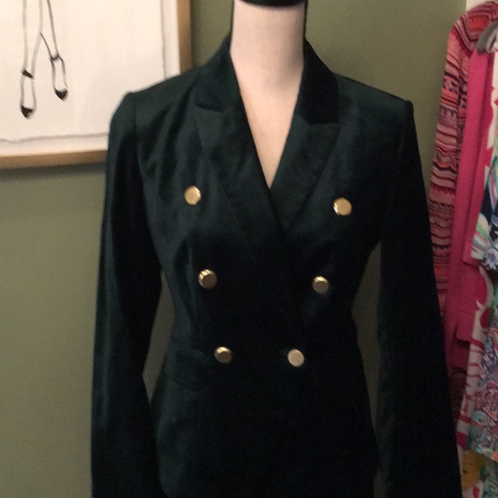 Chico’s emerald green velvet jacket